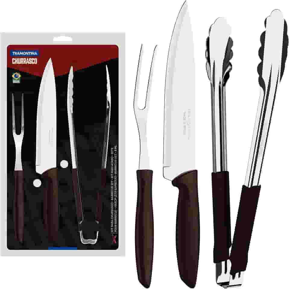 Kit Churrasco Inox 3pc Plenus Mar Tramontina Marron No Voltagev