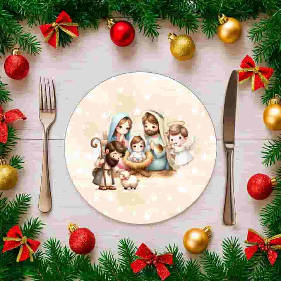 Capa Para Sousplat 35cm Natal Unidade Estampado (SNAT0164)