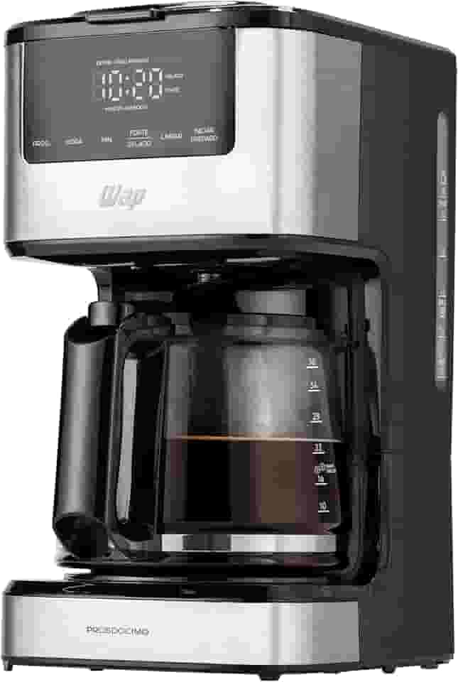 WAP Cafeteira Elétrica Digital AROMA WCD1500, 1,5 Litros com Timer Programável e Suporte para Café Gelado 900W 127V