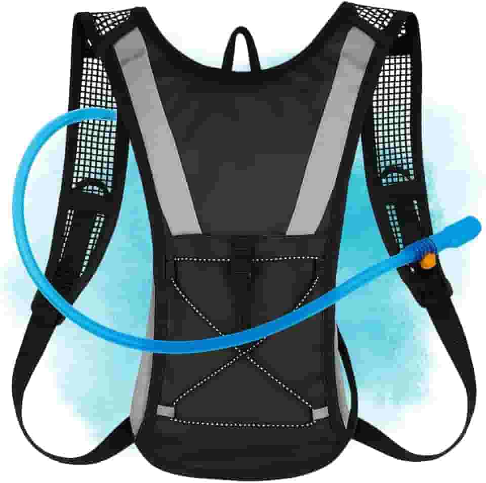 Mochila de hidratação 2L, Preta e Cinza Leve e confortavel para trilhas e corridas.
