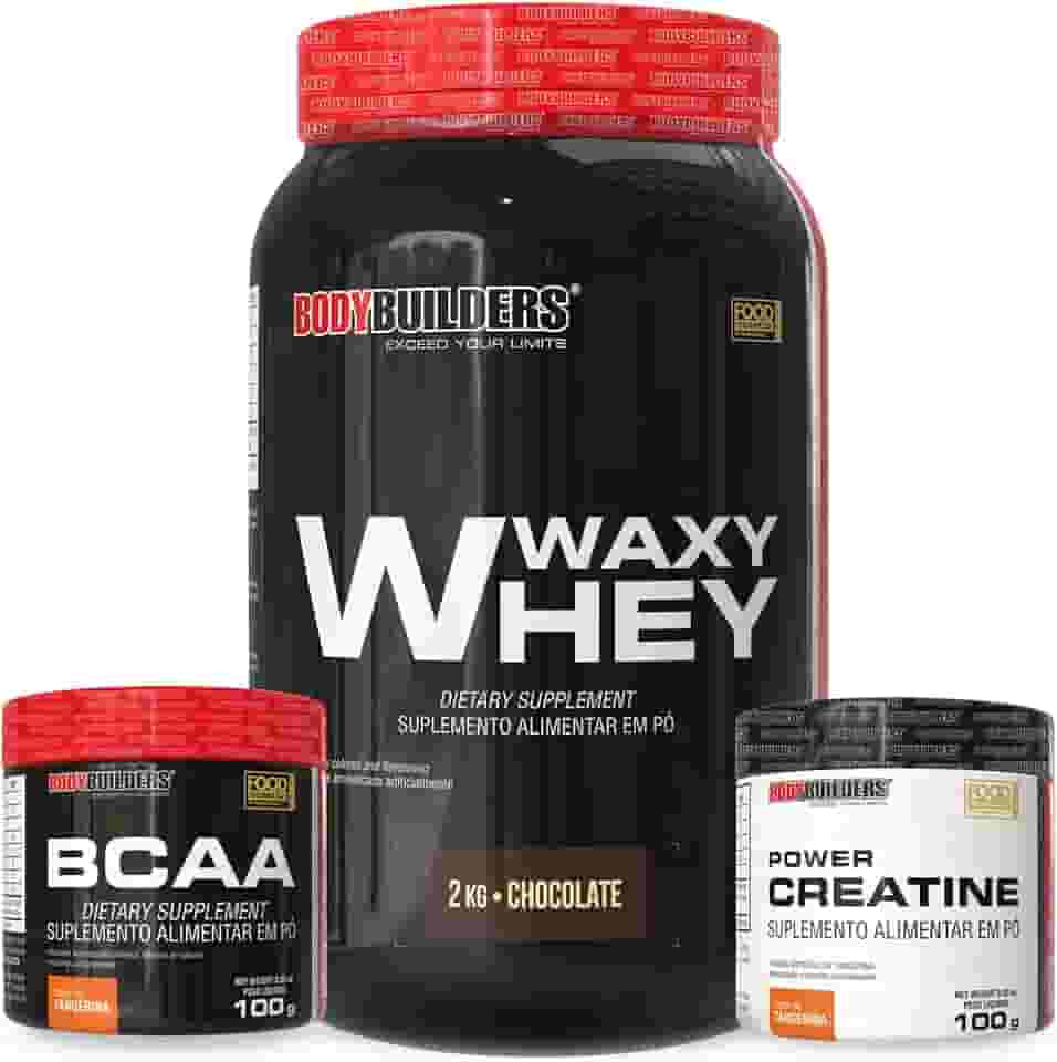 Kit Waxy Whey Chocolate 2kg + BCAA 4,5 100g + Power Creatina 100g – Bodybuilders