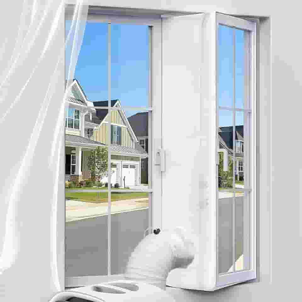 Vedação de janela, acessórios de tecido portátil de ar condicionado e secador, um selo de janela universal de dois tubos para cada unidade de ar condicionado portátil 300 cm (111 pol.), 400 cm (158