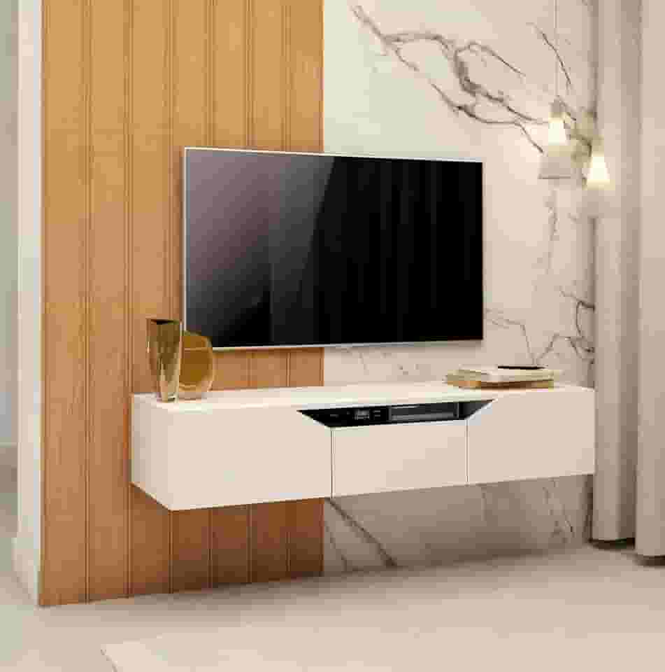 Rack Para Sala De Estar Modelo Fit 1.07m Design Compacto para TV e Organização de Eletrônicos