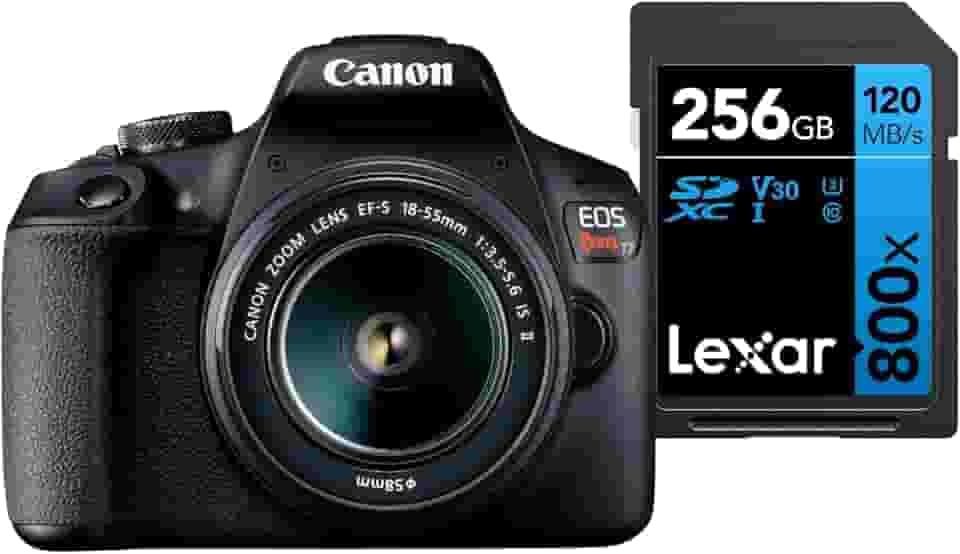 Câmera Digital Canon EOS Rebel T7+ S18-55 IS II BR kit com Cartão de Memória Lexar Blue 256GB