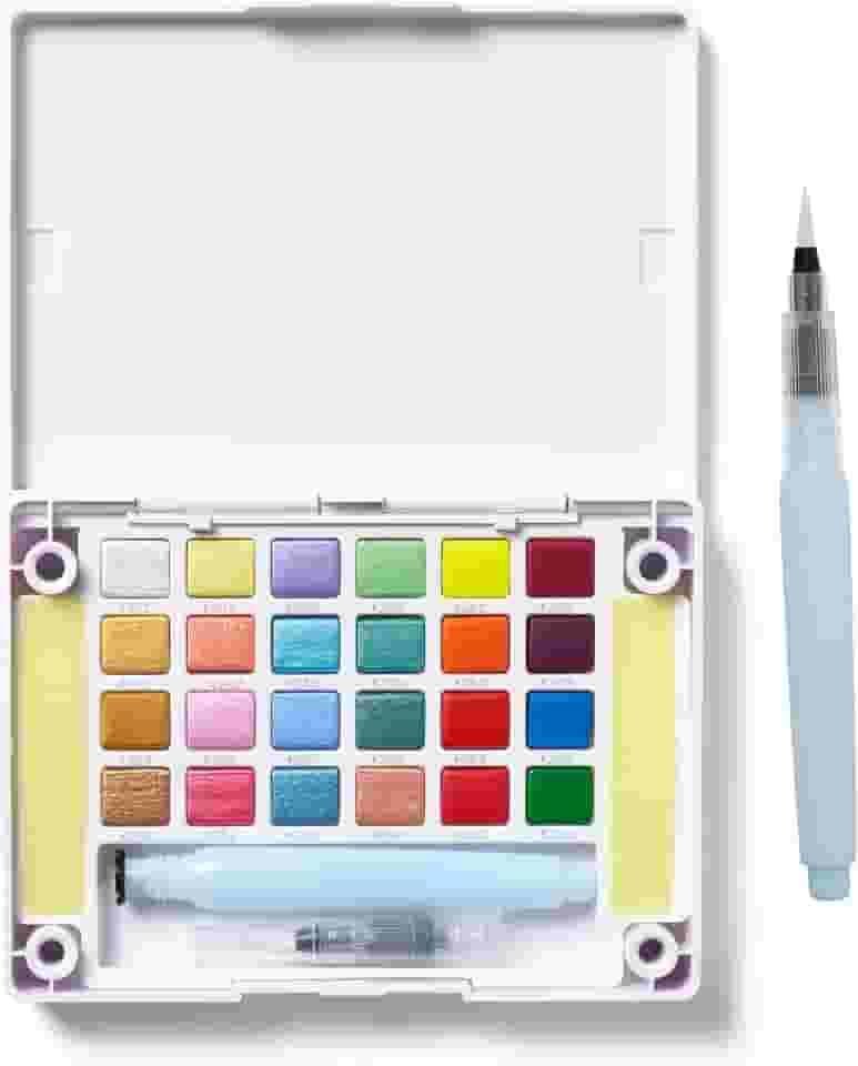 CONJ DE AQUARELA ARTISTICO KOI WATER COLORS CAC - 24 CORES MPF - USO PROFISSIONAL