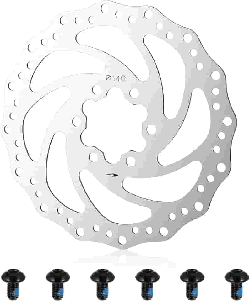 Freios a disco de 140 mm, rotor de freio a disco com 6 parafusos, freios a disco para bicicleta, scooter elétrico, rotor de freio, 6 furos, aço inoxidável, rotores de bicicleta para bicicletas de