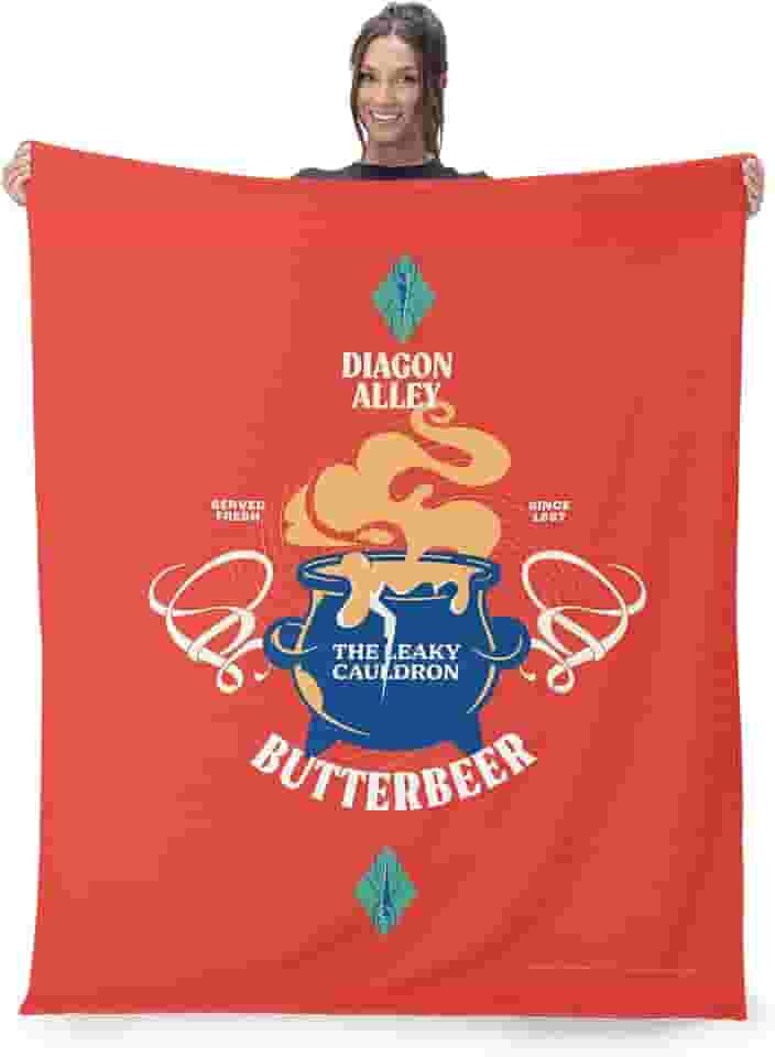 Manta Warner Bros. Harry Potter com vazamento de seda caldeirão 127 x 152 cm