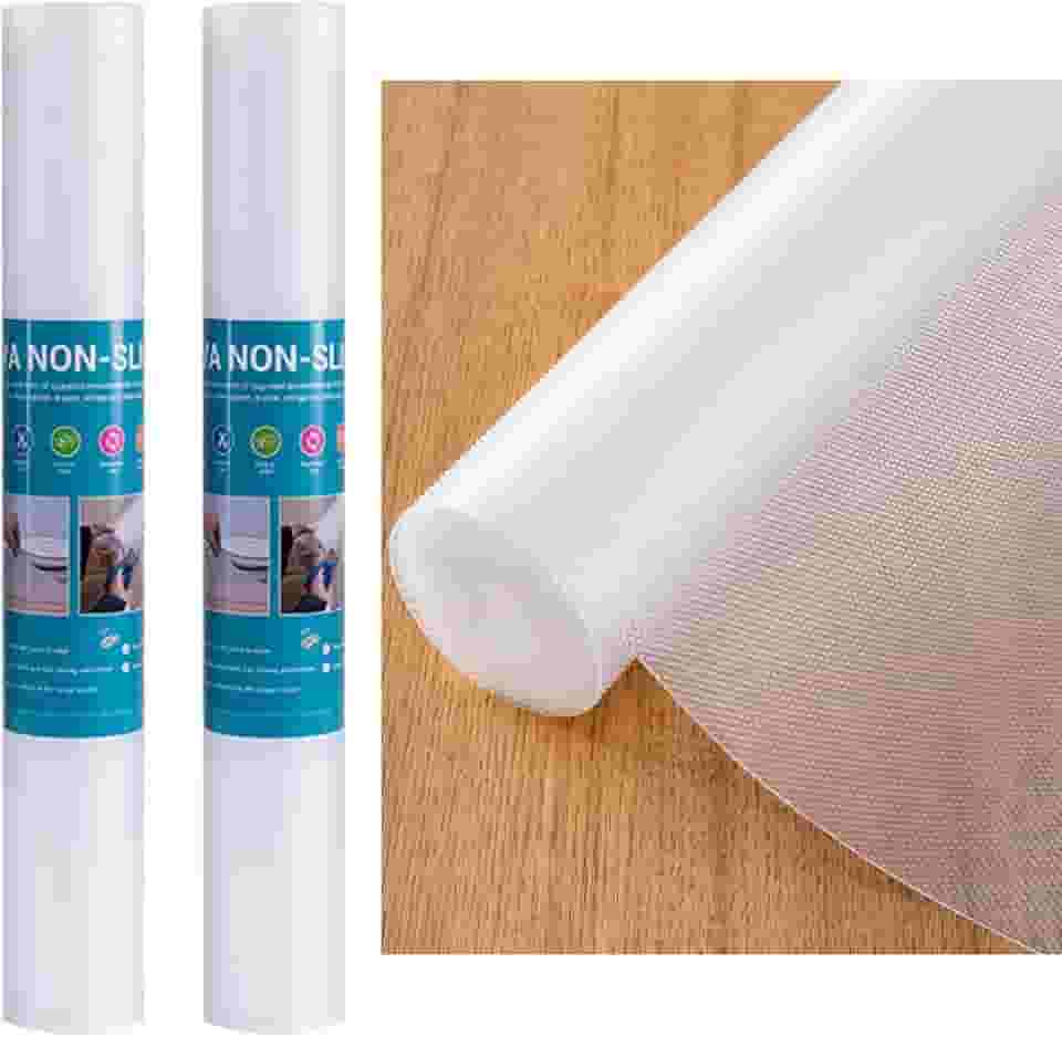 Kit 2 Forro de Gavetas Antiderrapante PEVA 45x150cm - Impermeável, Transparente para Cozinha, Armário, Geladeira e Prateleiras (Diamonds)