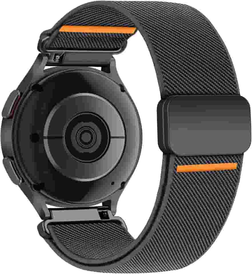 Pulseira elástica magnética de 20 mm e 22 mm para Samsung Galaxy Watch7/6/5/4/FE de 40 mm e 44 mm/Watch 6e 4 Classic42 mm, 46 mm, 43 mm e 47 mm/Watch 5 Pro de 45 mm/3 41 mm/Active 2, pulseira