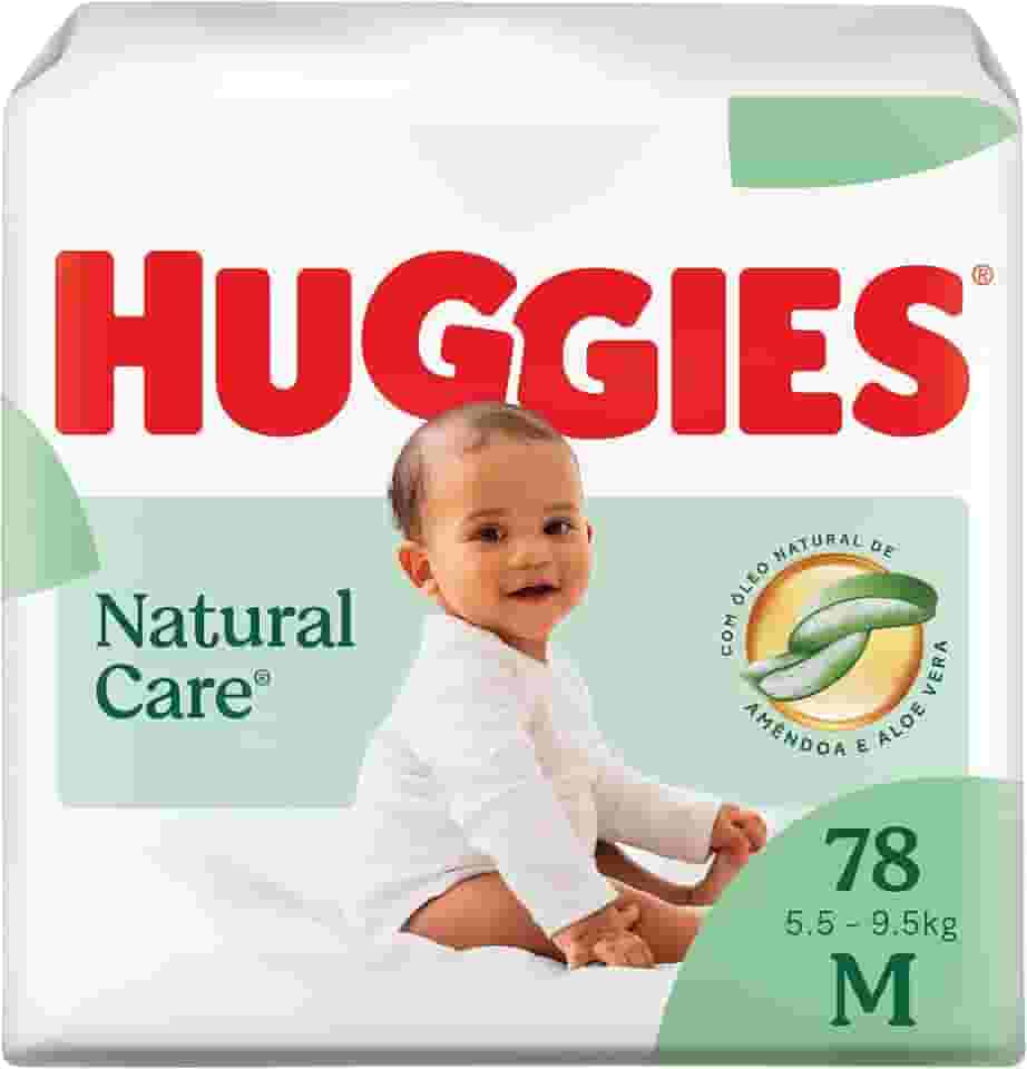 Huggies Fralda Descartável Premium Natural Care M - 78 Fraldas