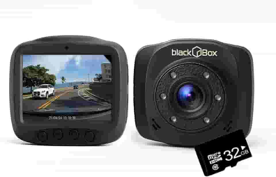 Black Box GP2 - Câmera Veicular, HD + Cartão 32GB (Dashcam Automotiva Carro Uber)