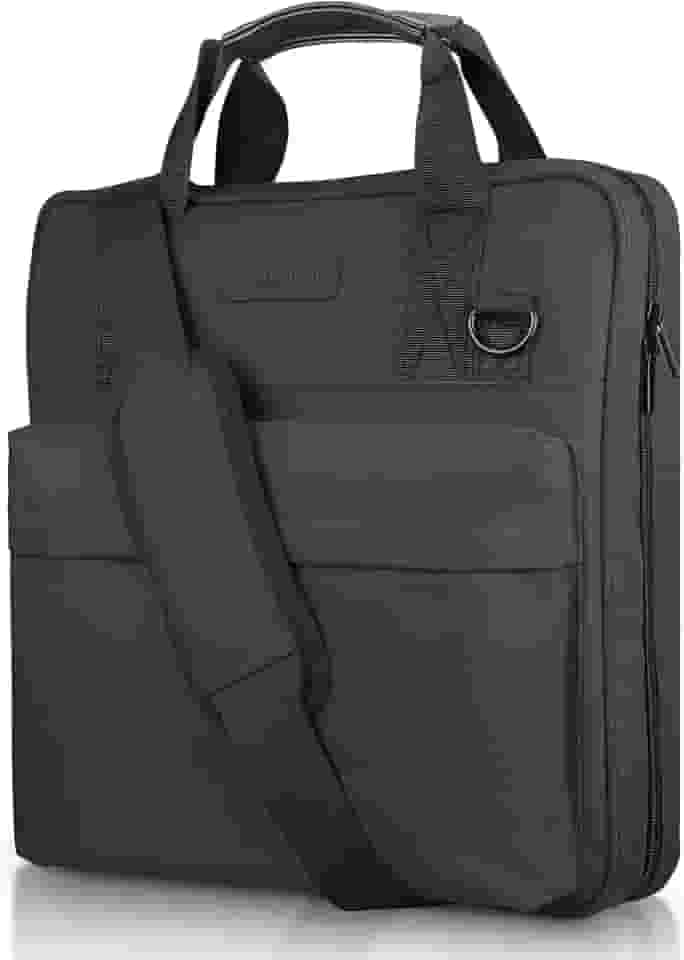 Fichário com zíper de 3 anéis de 5 cm com alça de ombro e alça - organizador de fichário escolar com vários bolsos para ensino médio e escritório - comporta 500 folhas, tecido premium