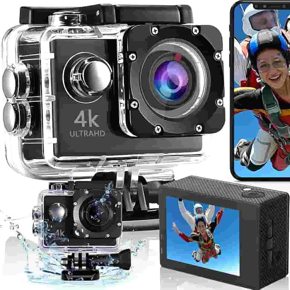 Câmera de Ação, Filmadora 4K, Camera Filmadora,Camera 4K, Camera para Capacete de Moto, Câmera Sports Prova d´água Fotográfica, Câmara subaquática à prova de água com EIS