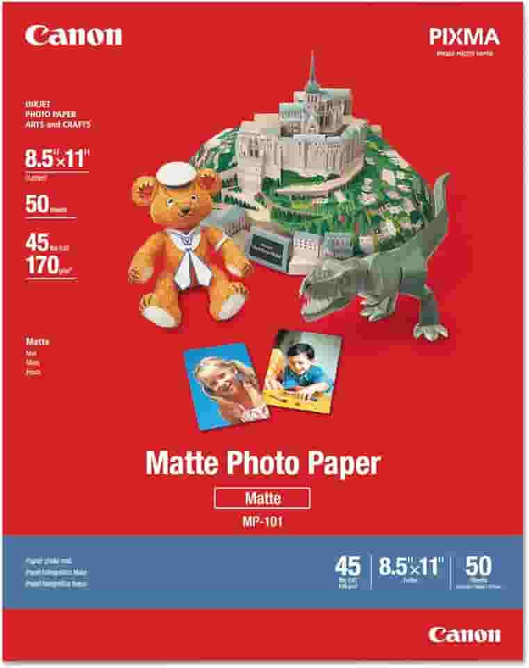 Canon Papel fotográfico Plus 7981A004, fosco, 21,5 x 27,9 cm (pacote com 50 folhas)