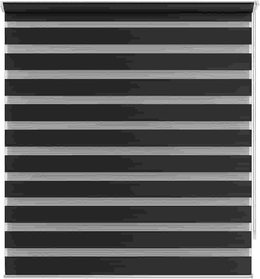 Zebra Persiana Rolo Dupla 140x160cm Preta Evolux