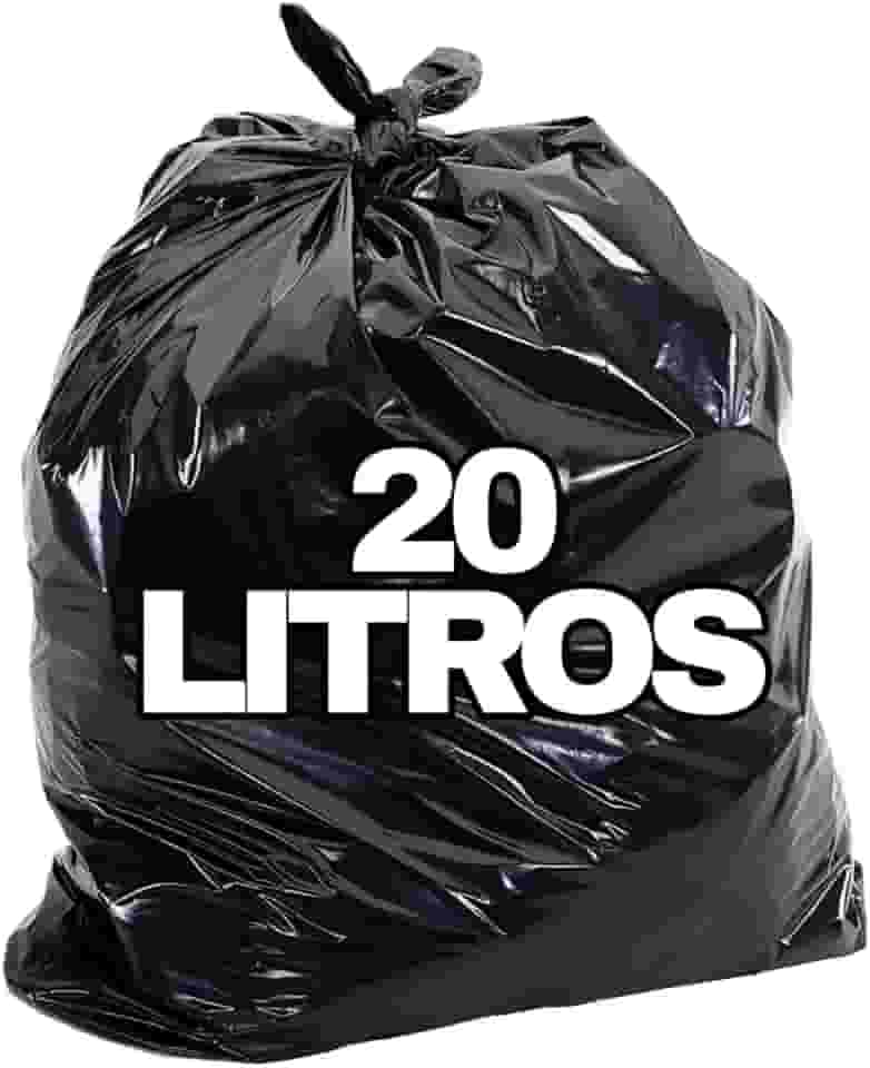 Saco De Lixo Preto 20l Resistência Média 4 Micra 100 Unid