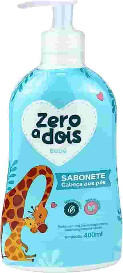 Zero a Dois, Sabonete Líquido para Bebê, Cabeça aos Pés, Pump, Aroma Baby, 400ml