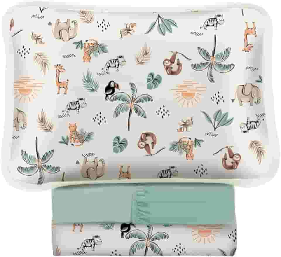 Jogo De Lençol Berço 3 Peças Malha 100% Algodão (Selva)