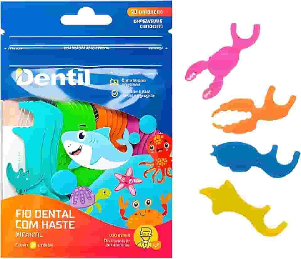 Fio Dental Dentil Kids Com Haste 20 Unidades