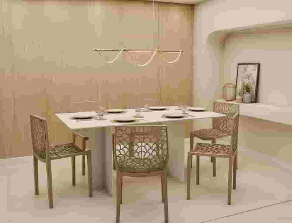 Mesa Reta De Jantar Escritório Moderna 77cm Altura Design Funcional para Salas e Home Office