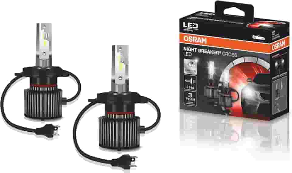 KIT LED NIGHT BREAKER CROSS H4 OSRAM - 64193CW NBC - Potência 27W - Tensão 12V - 3 anos de Garantia - 6000K Branca Azulada
