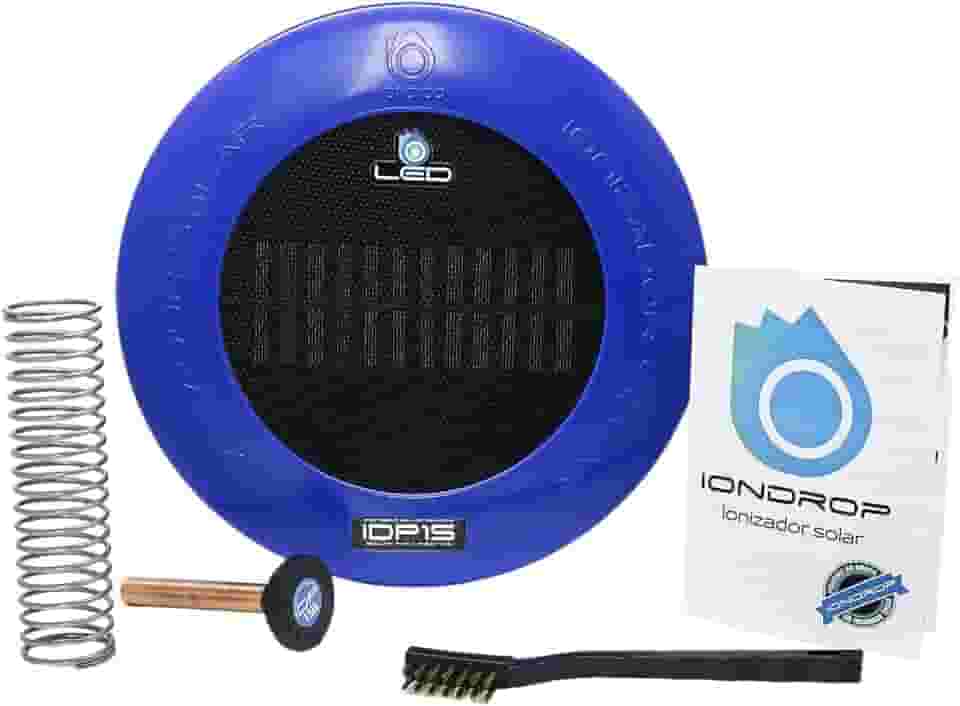 IONDROP IDP LED15, Ionizador Solar para Piscina, Automático, Tratamento Ecológico, Redução de 90% de Cloro, 240 x 150 mm