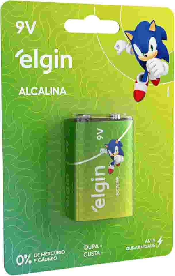 Bateria Alcalina Elgin com 1 unidade 9V Pilha