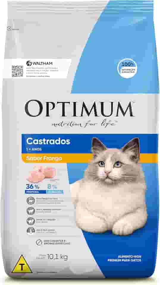 Ração Optimum para Gatos Adultos Castrados Sabor Frango 10,1kg