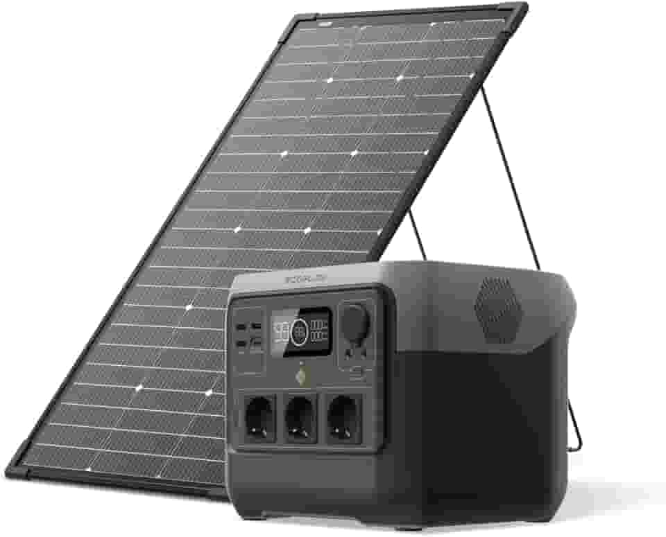 EF ECOFLOW Gerador Solar 220V RIVER 2 Pro 768Wh com Painel Solar Portátil 125W | 3 EU Tomadas AC 800W com X-Boost até 1600W | Estação de Energia Portátil para Emergências, Camping, RV e Uso Doméstico