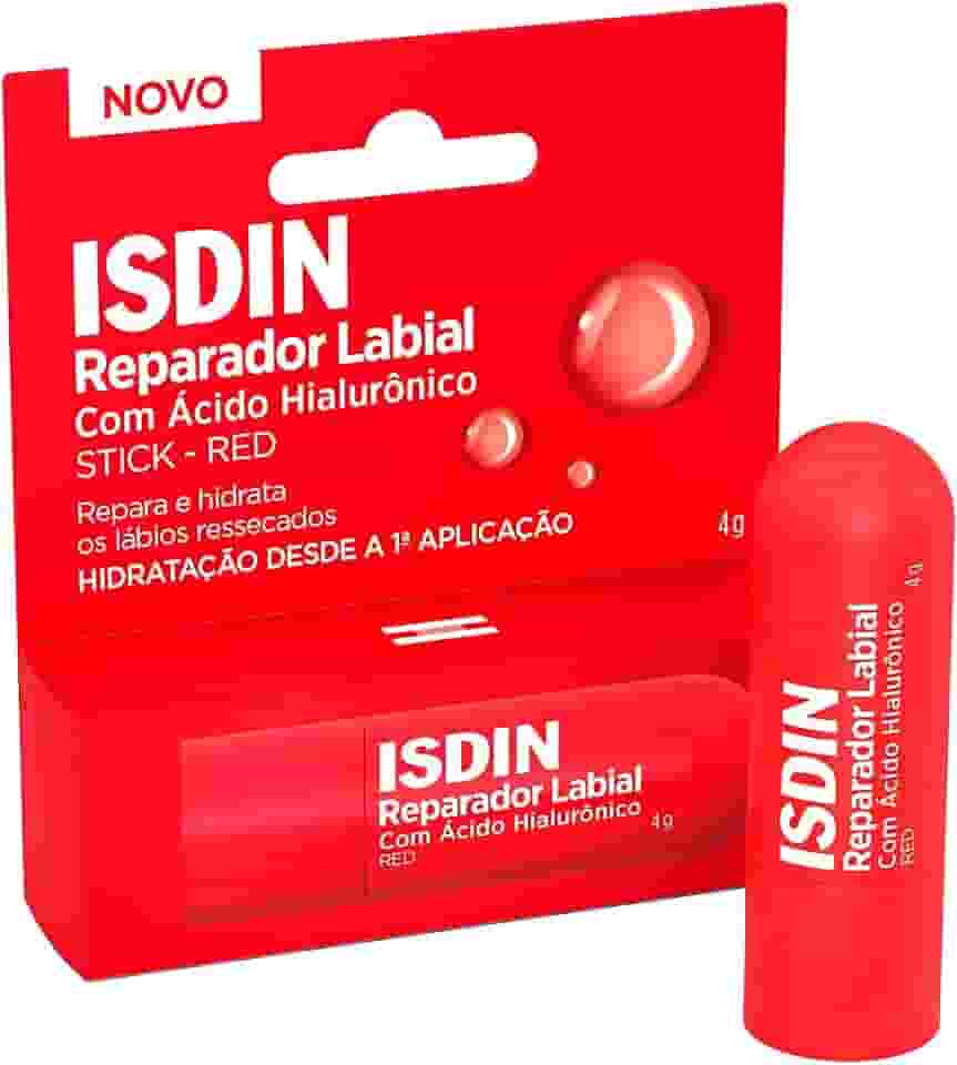 Reparador Labial Isdin Stick Red com Ácido Hialurônico 4g - Vermelho