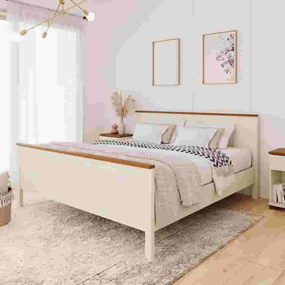 Cama King Ananda Cabecasa Madeiramadeira Off-white/Mel