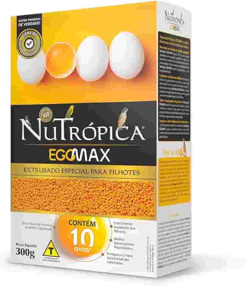 Nutrópica Eggmax 300g Ração Extrusado Especial Super Premium para Alimentar Filhotes Pássaros Nativos Exóticos Passeriformes Trinca Ferro Coleiro Curió Canário Outros