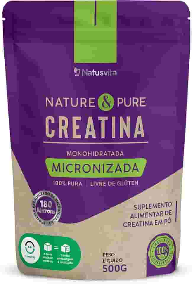 Creatina Pura 500g Monohidratada Micronizada à 180 mícrons. 101% de Pureza em Laudo. Livre de Metais Pesados