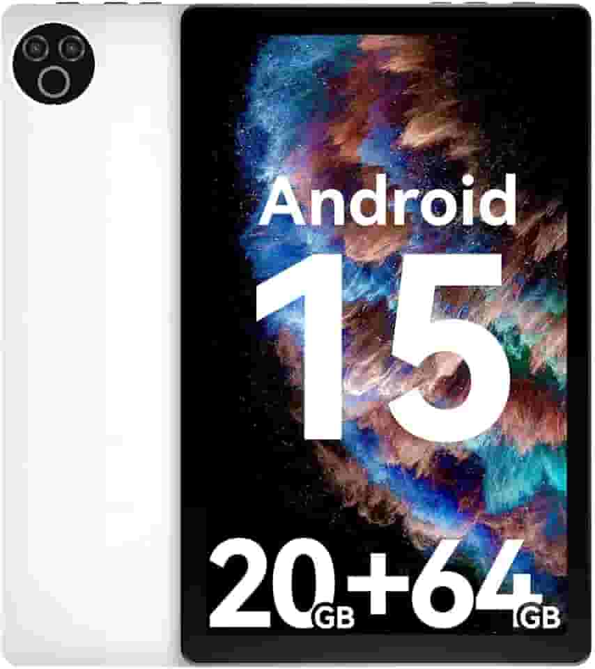 Tablet 10 polegadas Android 15 OS GMS Certified Tablets PC 1,8 GHz 5-Core 20 (3+17) GB RAM 64 GB ROM 1 TB expansível 1280x800 HD IPS tela sensível ao toque 5000 mAh WiFi 6 Bluetooth 5.4 câmera dupla