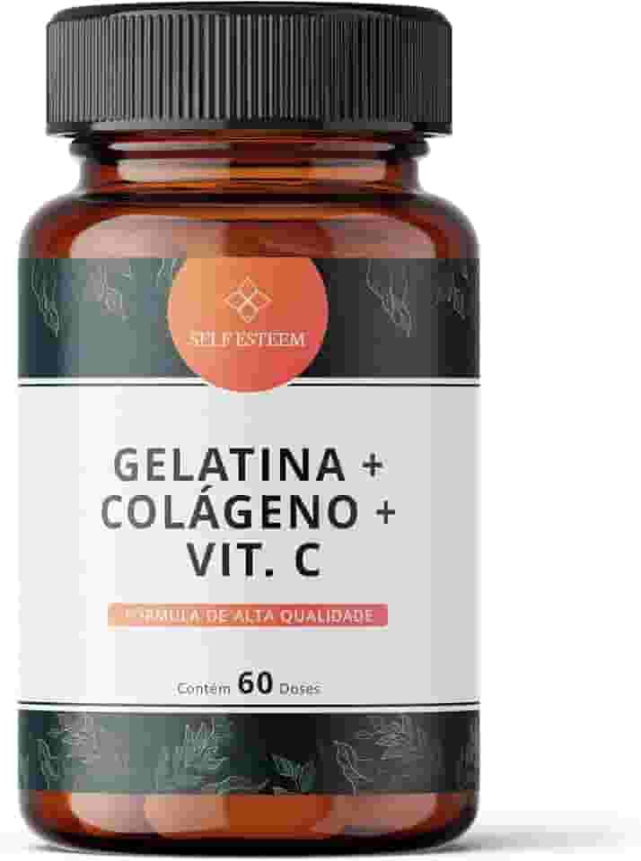 Gelatina 500mg + Colágeno 500mg + Vitamina C 100mg 60 Doses