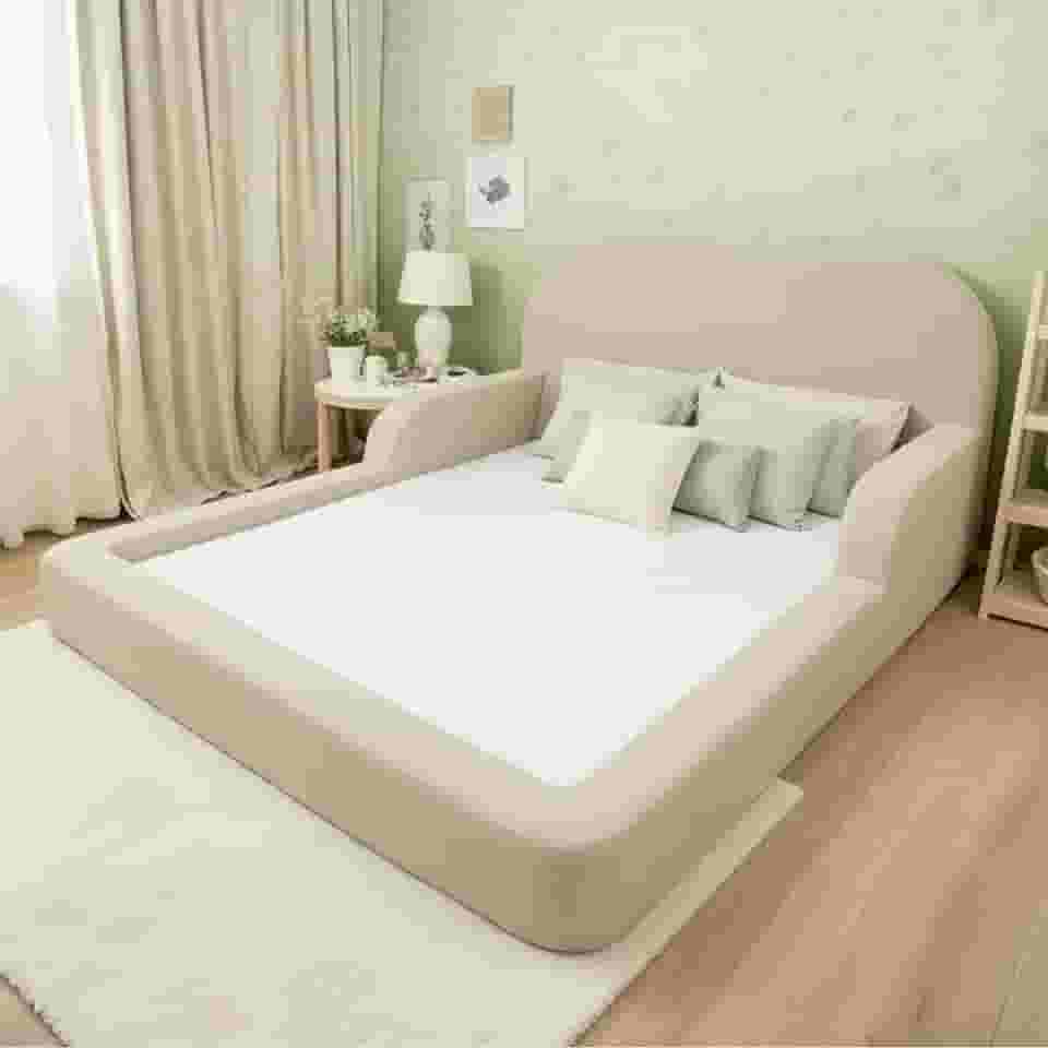 Cama Montessoriana Infantil Casal - Com colchão - Little Duck (Linho)