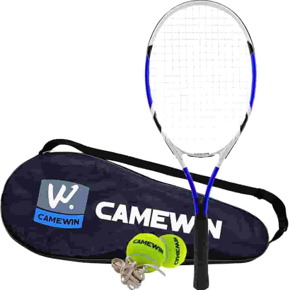 Kit Raquete de Tênis Amarelo 26 Polegadas Camewin Fibra de Carbono com Estojo + 2 Bolinhas de Tênis