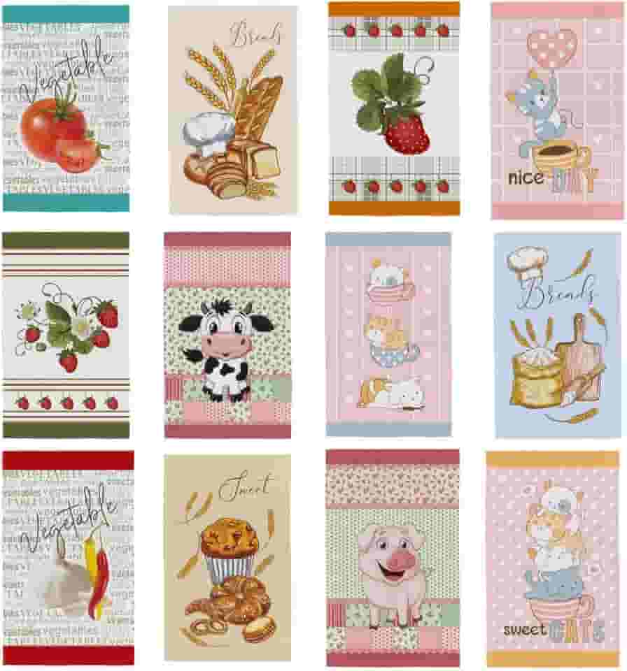 12 Pano De Prato Copa Atoalhado Felpudo 40x65 Teka Algodão