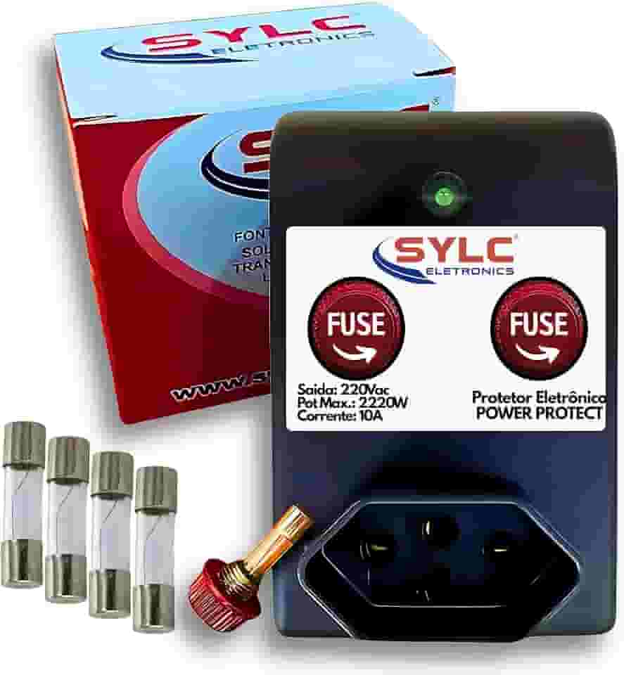 Protetor de Rede Elétrica 220V 10A 2200W – Supressor de Picos e Surtos para Geladeira, Freezer, TV e Roteador – Sylc