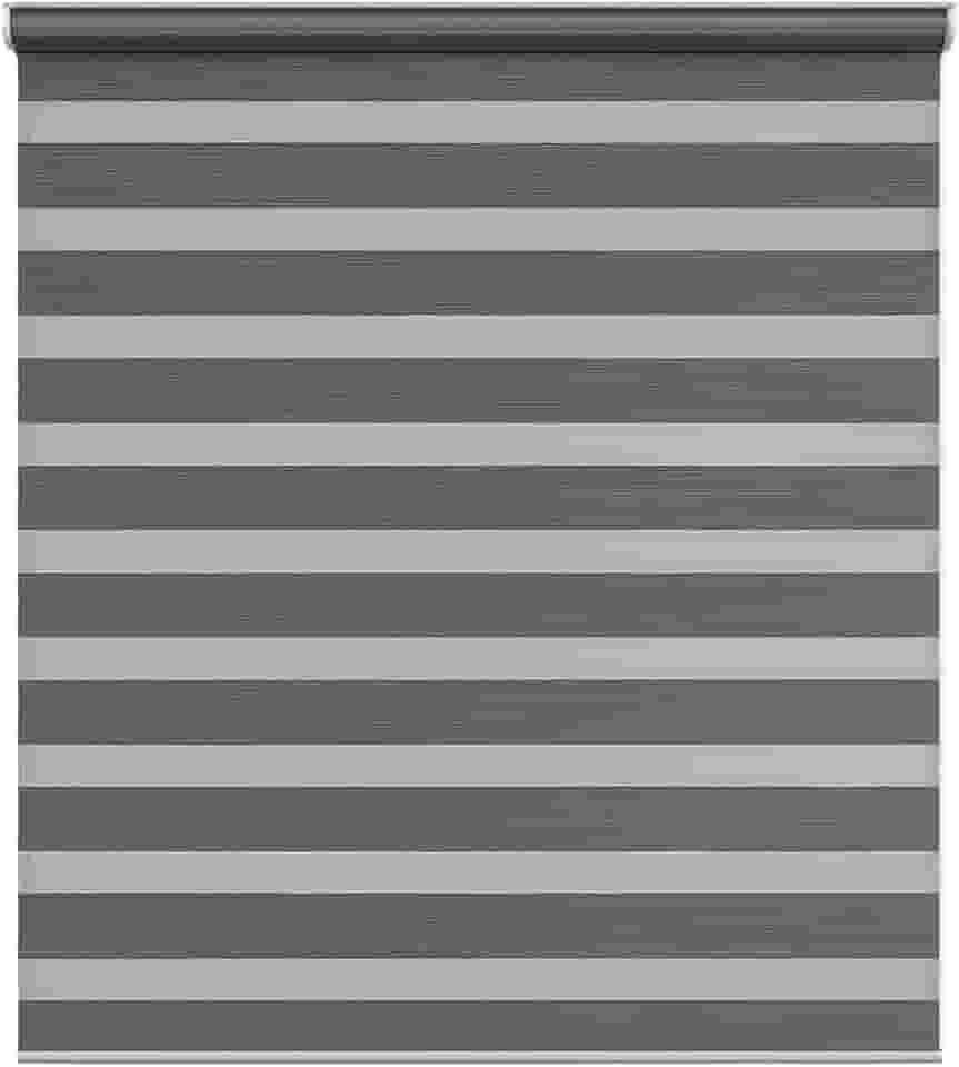 Zebra Persiana Rolo Dupla 160x160cm Grafite Linho Evolux