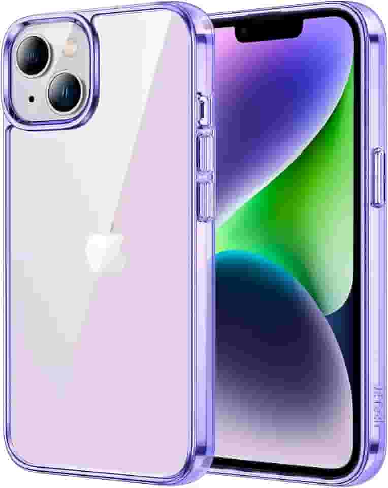 JETech Capa para iPhone 14 6,1 Polegadas, Case Protetora de Telefone à Prova de Choque Não-Amarelecimento, Capinha Parte Traseira Transparente Anti-Riscos (Roxo Profundo)