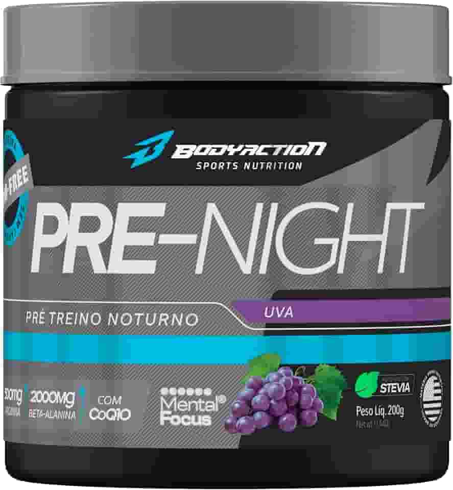 Pré-Treino Noturno Pre-Night com Beta-Alanina 200g Uva, Body Action multi-colored
