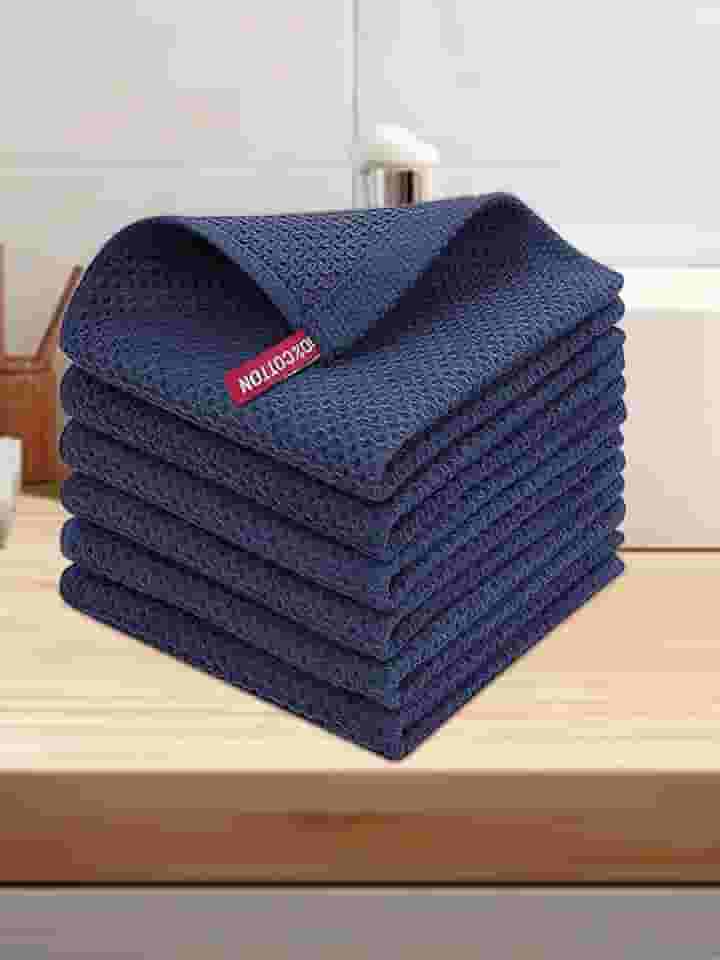 Panos de prato de cozinha 100% algodão, tecido waffle, pacote com 6, panos de prato ultra macios e absorventes de secagem rápida, 30 x 30 cm, panos de prato para secar pratos e uso diário na cozinha