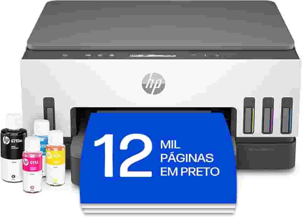 Impressora Multifuncional HP Smart Tank 724 Tanque de Tinta Colorida Wi-Fi Scanner Duplex. Funções: Imprimir, Copiar, Digitalizar. Cor: Branco (2G9Q2A)