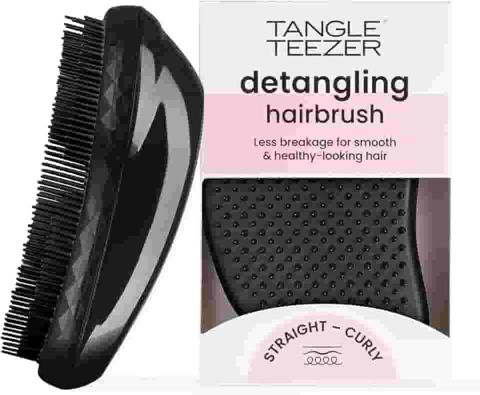 Tangle Teezer - Escova de cabelo desembaraçadora The Original Panther Black, para todos os tipos de cabelo, úmido e secos, Cor: Preta