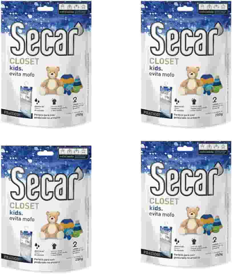 Kit 4 Unid Evita Mofo Desumidificador Anti Mofo Closet Pendurável 250g Kids