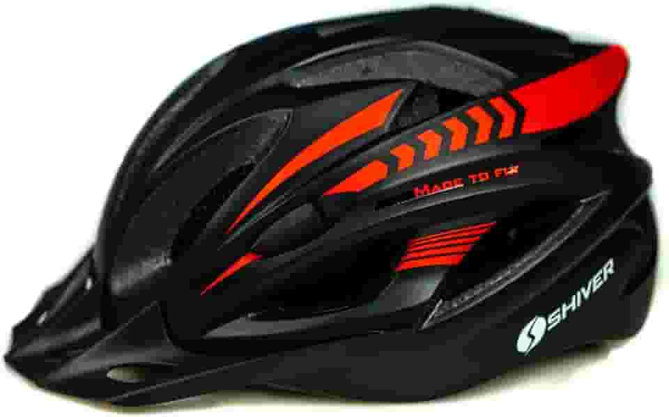 Capacete Bicicleta Ciclismo Com Sinalizador Bike Ajustável PRETO/VERMELHO TAM M