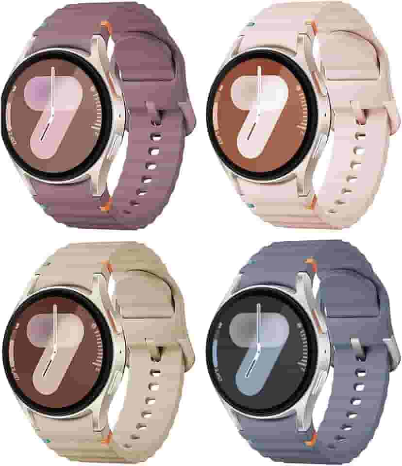 Pacote com 4 pulseiras esportivas para Samsung Galaxy Watch 7 6 5 de 40 mm e 44 mm, sem lacunas, para Samsung Galaxy Watch 4/FE de 40 mm e 44 mm/4e 6 Classic 47 mm, 43 mm, 46 mm, 42 mm/5 Pro de 45 mm