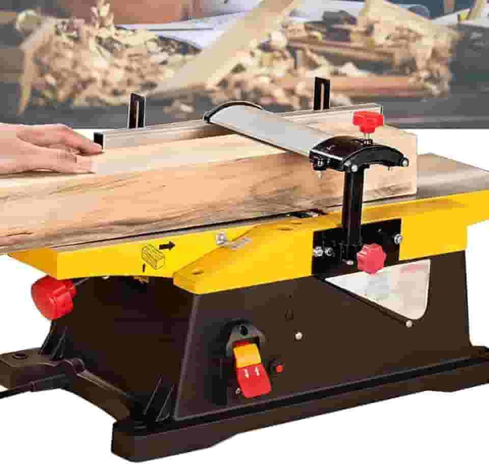 Plaina de bancada de 1800 W, plaina elétrica multifuncional para carpintaria de mesa, plaina de madeira de 6 polegadas 12.000 RPM/min, profundidade de corte ajustável de 0-3 MM, para corte