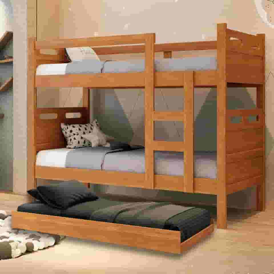 Beliche com Cama Auxiliar Treliche Jaspe Fênix 3 Camas (Nature)